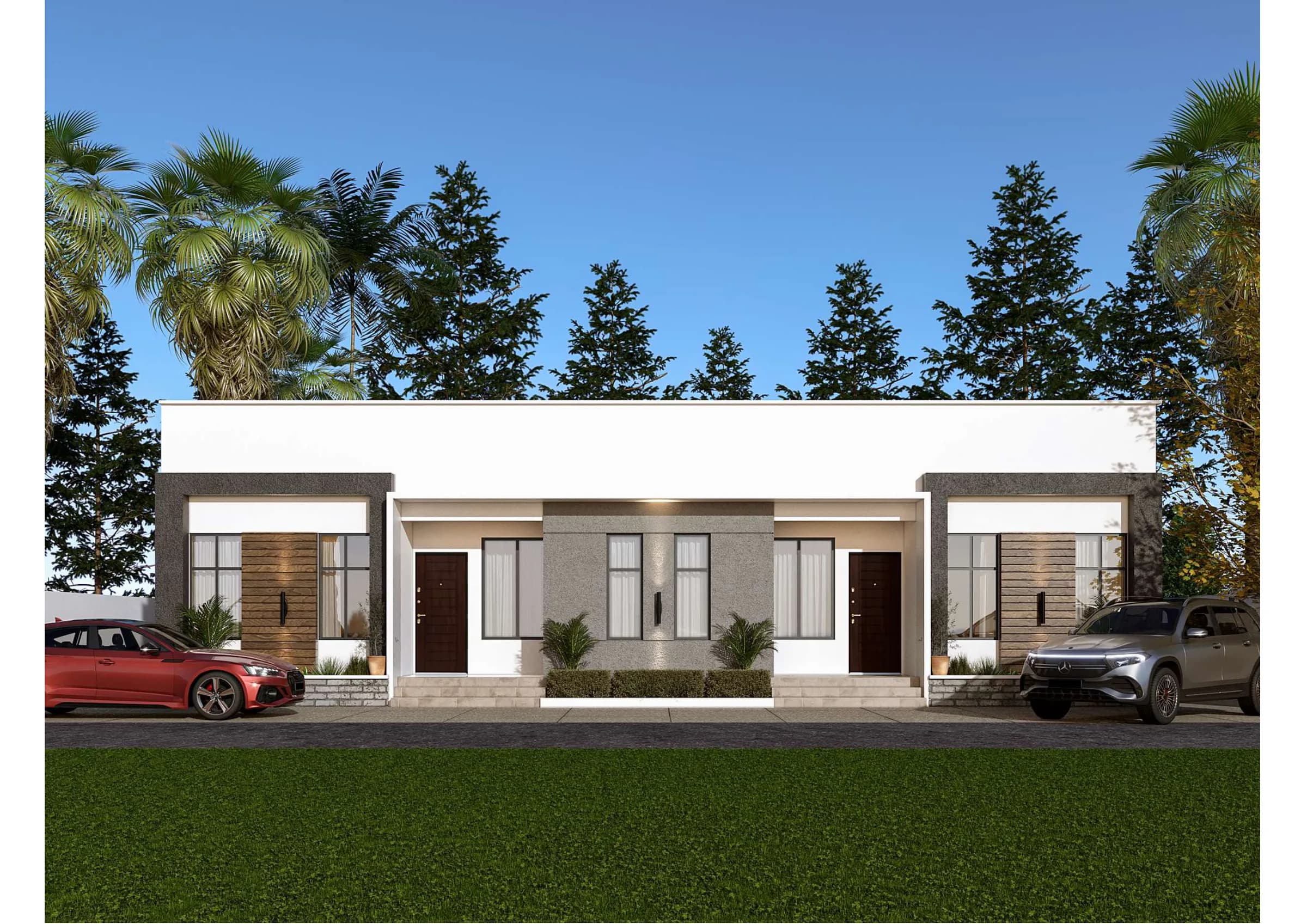 250 sqm, 2 bedroom semi-detached bungalow